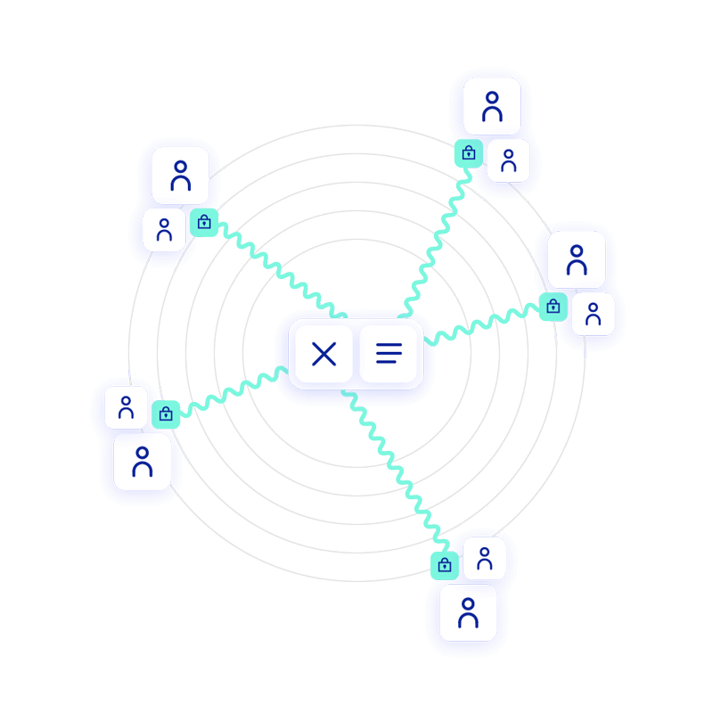 Design Grafik Modular interdisziplinär: Zeigt flexible Verstrebungen an einem festen Anker.